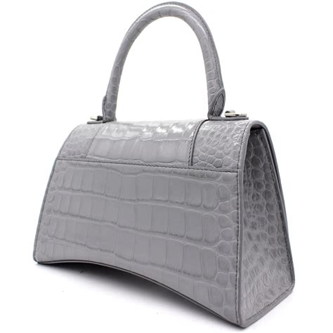 nude balenciaga bag|Womens Hourglass Small Handbag Crocodile Embossed in。